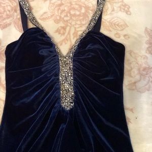 JS BOUTIQUE BLUE VELVET DRESS